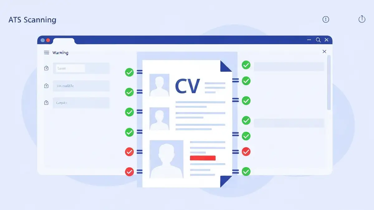 Schemat dzialania systemu ATS podczas analizy CV kandydata