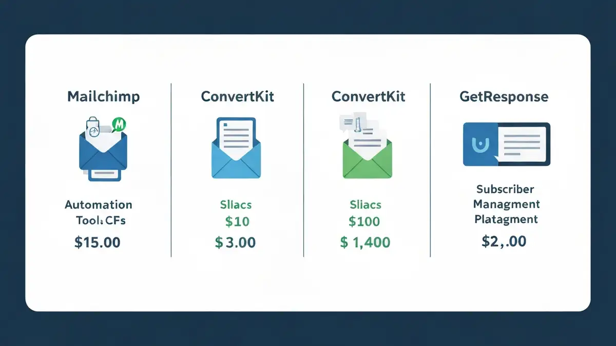 Porównanie Mailchimp, ConvertKit i GetResponse – tabela funkcji i cen platform email marketingu