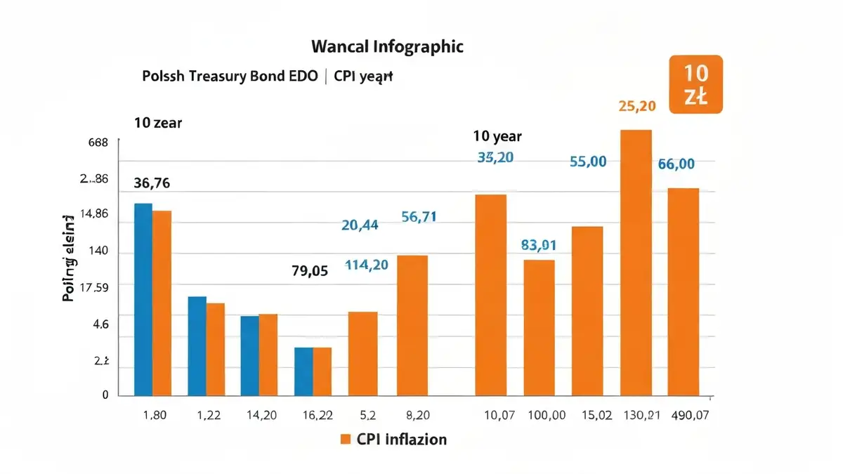 Wykres porownujacy oprocentowanie obligacji EDO z inflacja CPI w Polsce w 2026 roku
