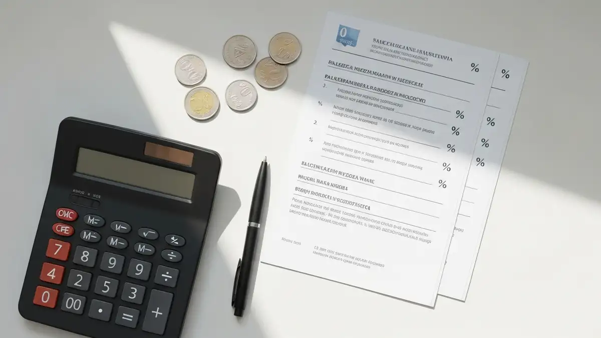 Kalkulator i dokumenty bankowe ilustrujące porównanie RRSO ofert kredytowych w Polsce