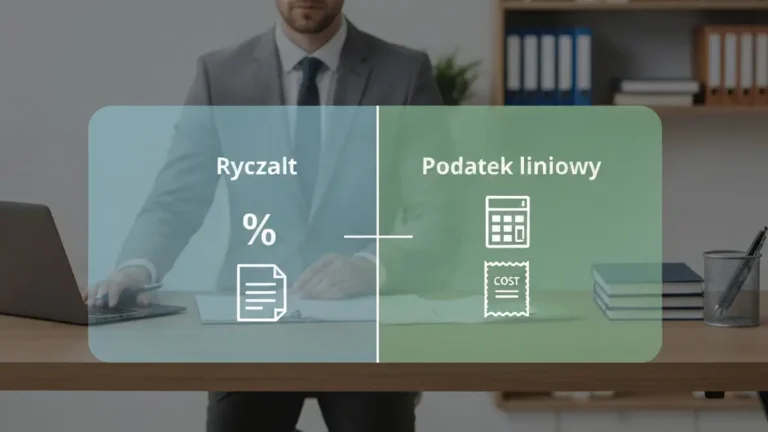 Porównanie ryczałtu i podatku liniowego dla freelancera i JDG w 2026 – grafika infograficzna